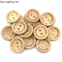 50pcs 152025mm wood buttons for sewing scrapbooking clothing headwear handmade crafts home decor accessories wooden button