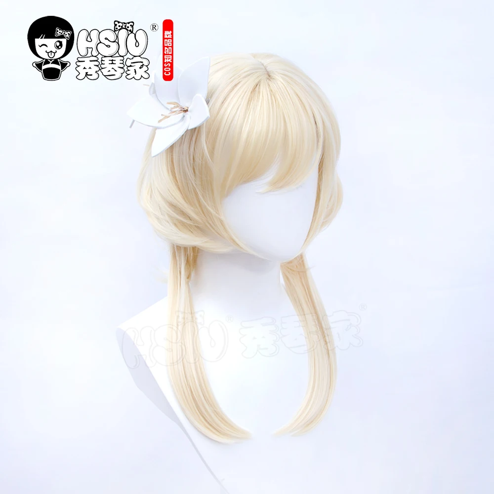 HSIU Genshin Impact cosplay Aether Wigs Lumine Heat Resistant Synthetic Hair + Free gift brand wig cap | Тематическая одежда и