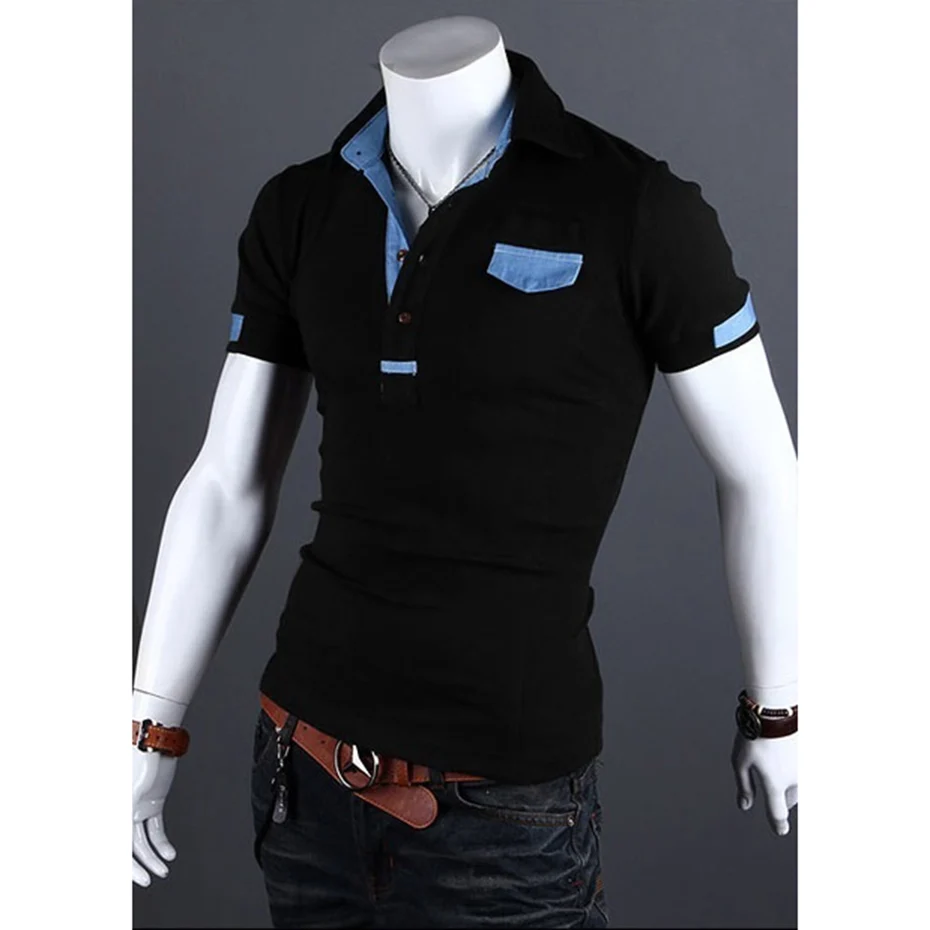 

Мужская рубашка-поло с коротким рукавом ZOGAA, повседневная облегающая Однотонная рубашка-поло с вышивкой в виде оленя, новинка 2021