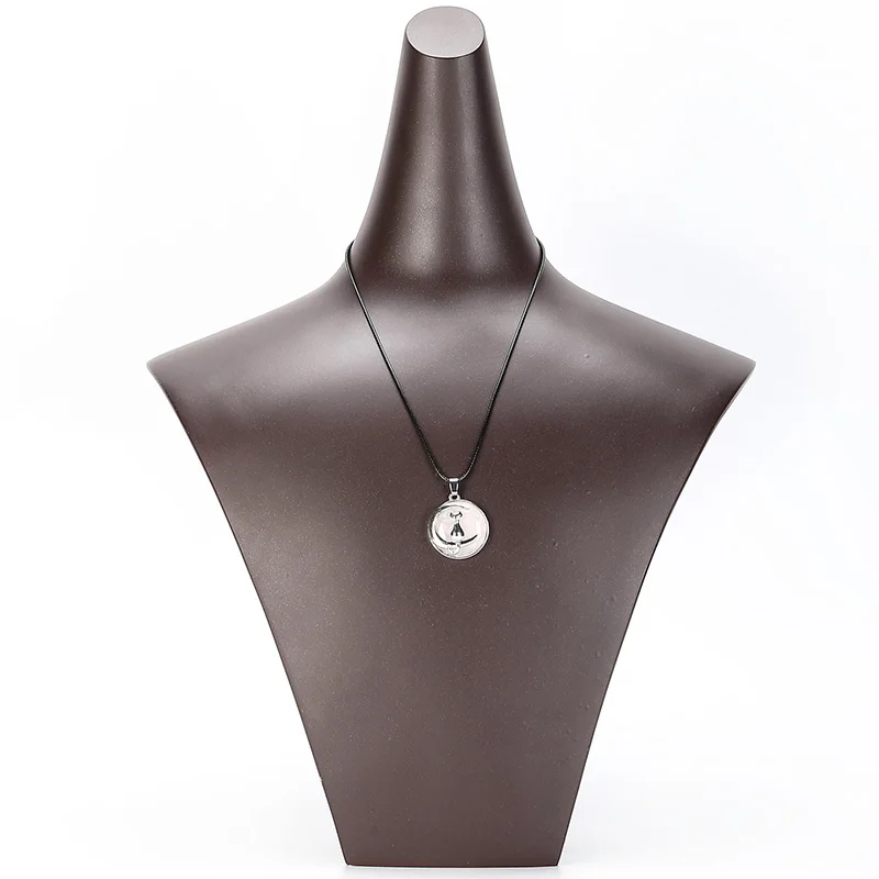 JD подвеска в виде кота для ожерелья круглые плоские бусины из натурального камня