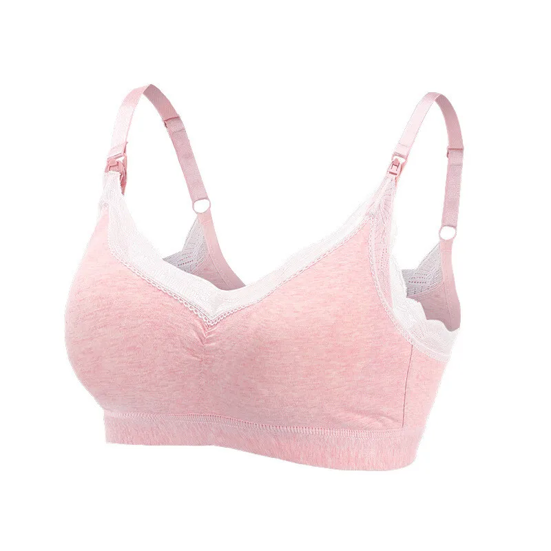 pink SEXYWG открытый бюстгальтер для кормящих грудью бюстгальтер с открытыми чашками без проволоки из хлопка для беременных - Цвет: pink