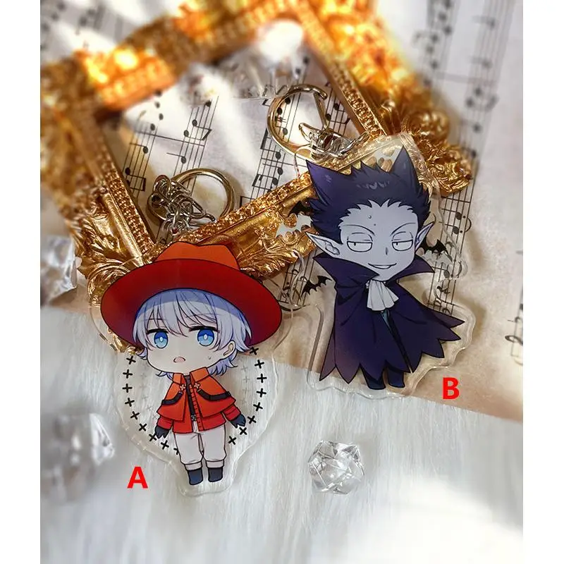 

Anime Keychain The Vampire Dies in No Time Kyuuketsuki Sugu Shinu Draluk Ronald Acrylic Keyring strap Figure hanging 6cm