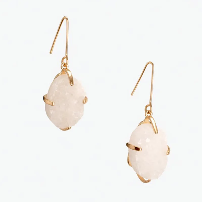 2021 Мода из камней правильной геометрической формы серьги женские с подвеской