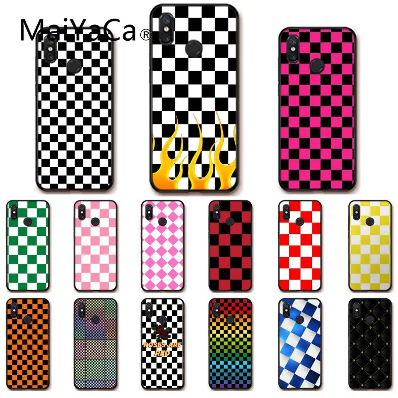 Клетчатый чехол для телефона Maiyaca Xiaomi mi5 6 A1 A2 Lite Mi9 9SE mi8lite 8explorer Pocophone F1|Бамперы| |