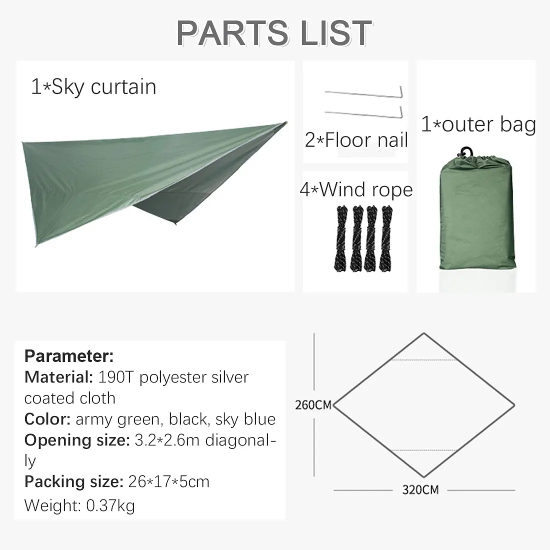 

Camping Hammock Mosquito Net and Hammock Canopy Portable Nylon Hammock Rain Fly Tree Straps for Hiking Camping Survival Travel