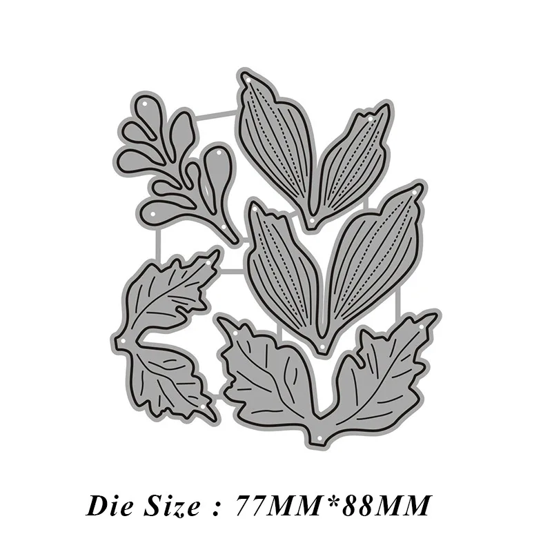 

Flower and leaf 2021 New Metal Cutting Dies for Scrapbooking Frame Edge No Stamps Stencil Cuts Crafts Navidad Molds Die Paper