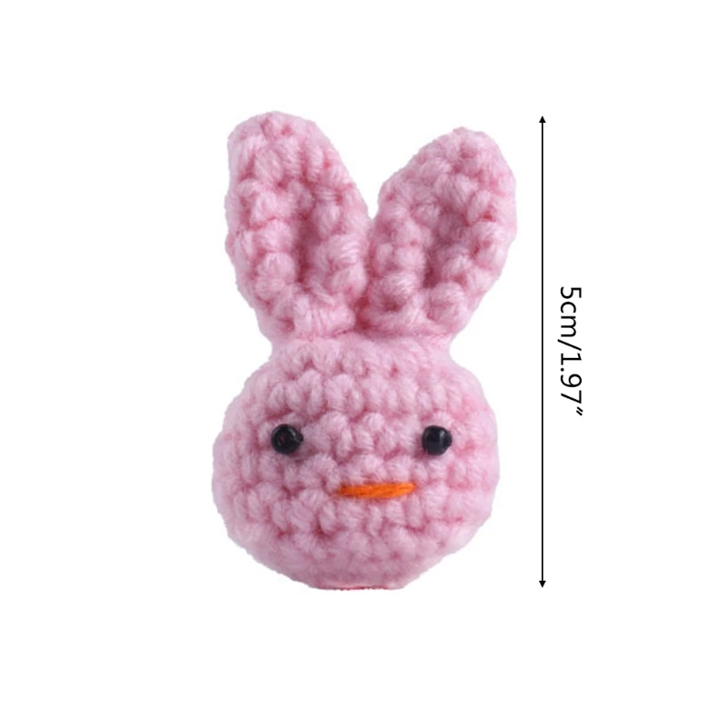 

Handmade Crochet Cotton Rabbit Chewable Knitting Beads Infant Newborns Teether Toy DIY Baby Pacifier Chain Accessories