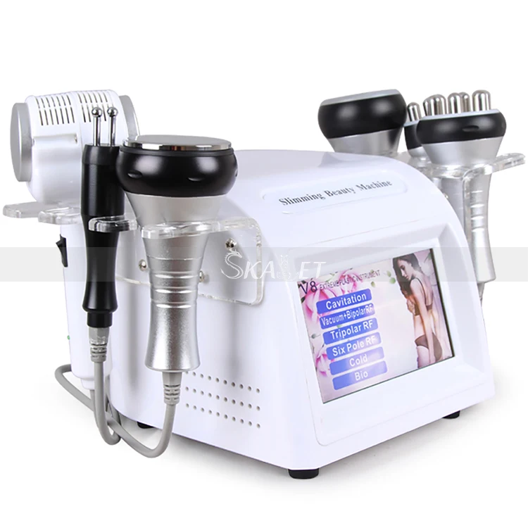 Kopen 40Khz Ultrasone Cavitatie Vet Cellulitis Verwijdering Vacuüm Bio Rf Body Vormgeven Hot Koude Hamer Beeldhouwen Schoonheid Machine