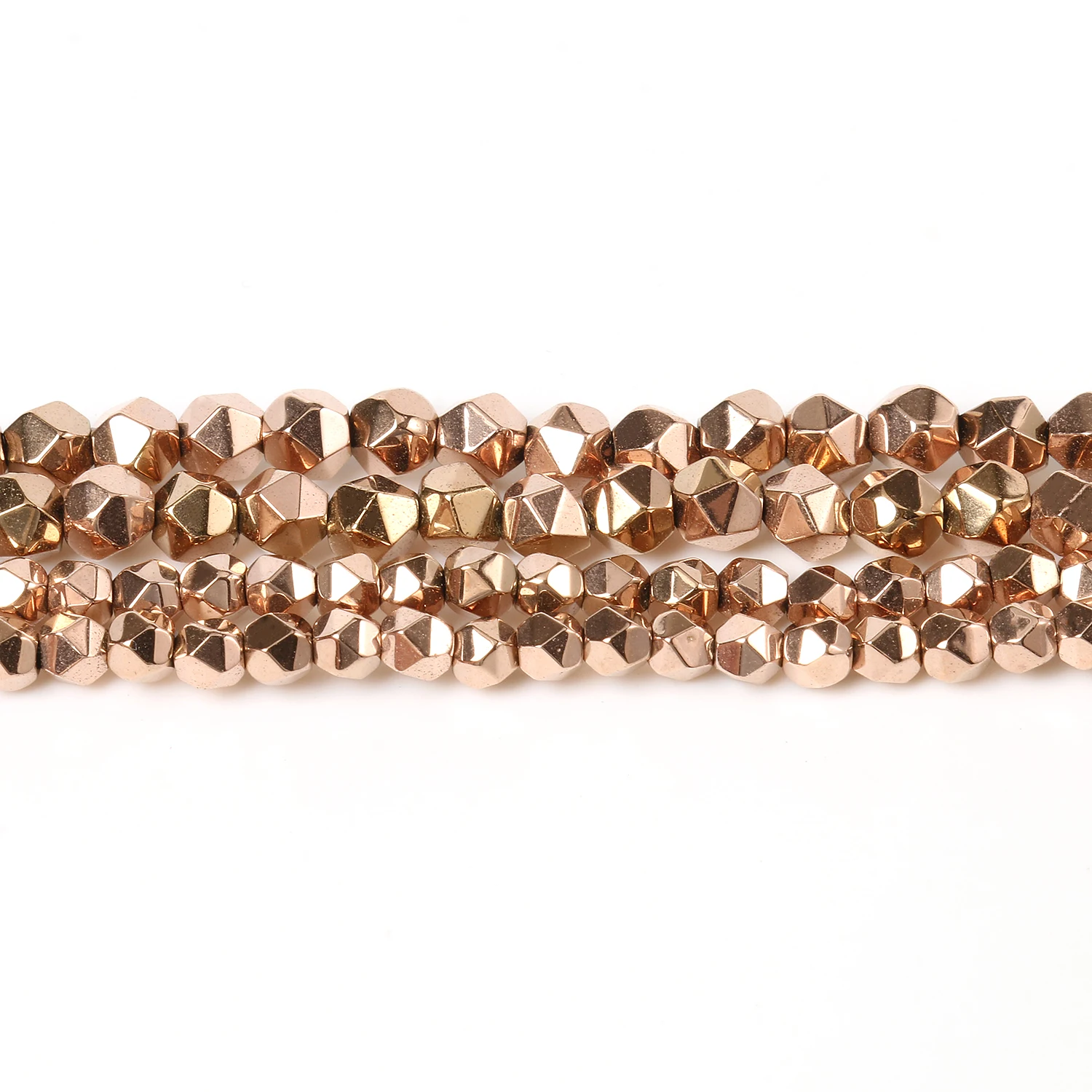 

Natural Gold Plating Hematite Beads Color Retention Faceted Loose Beads for Jewelry Making Gift DIY Bracelet Accessories 15''
