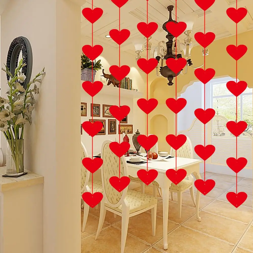 16 сердец с веревкой DIY Нетканая простыня двери Шторы товары для романтической