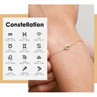 Браслеты JUJIE с гравировкой знаков зодиака для женщин, женский браслет из нержавеющей стали 316L, золотистые аксессуары, ювелирные изделия