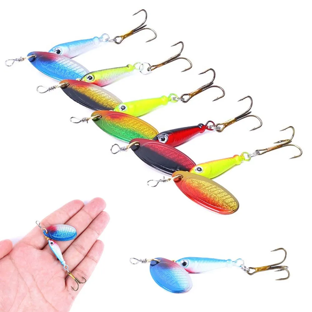 

1Pcs 9g Spoon Bait Spinner Metal Artificial Baits Treble Hook Feeder Carp Fishing Spinnerbait For Ocean Beach Boat Lake Pool