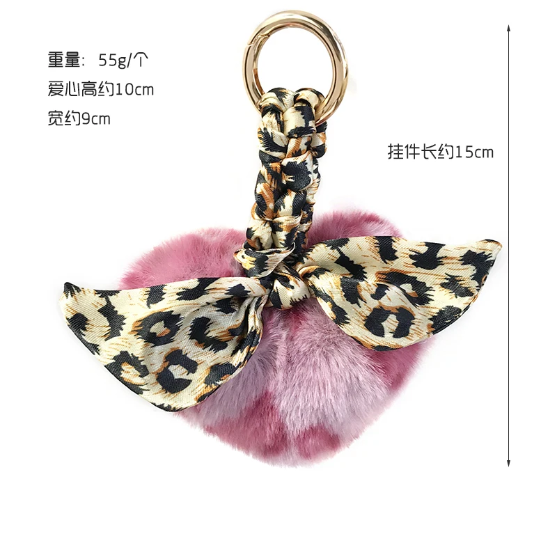 Новый стиль Искусственный кроличьи меховой помпон дизайн сердца автомобильный