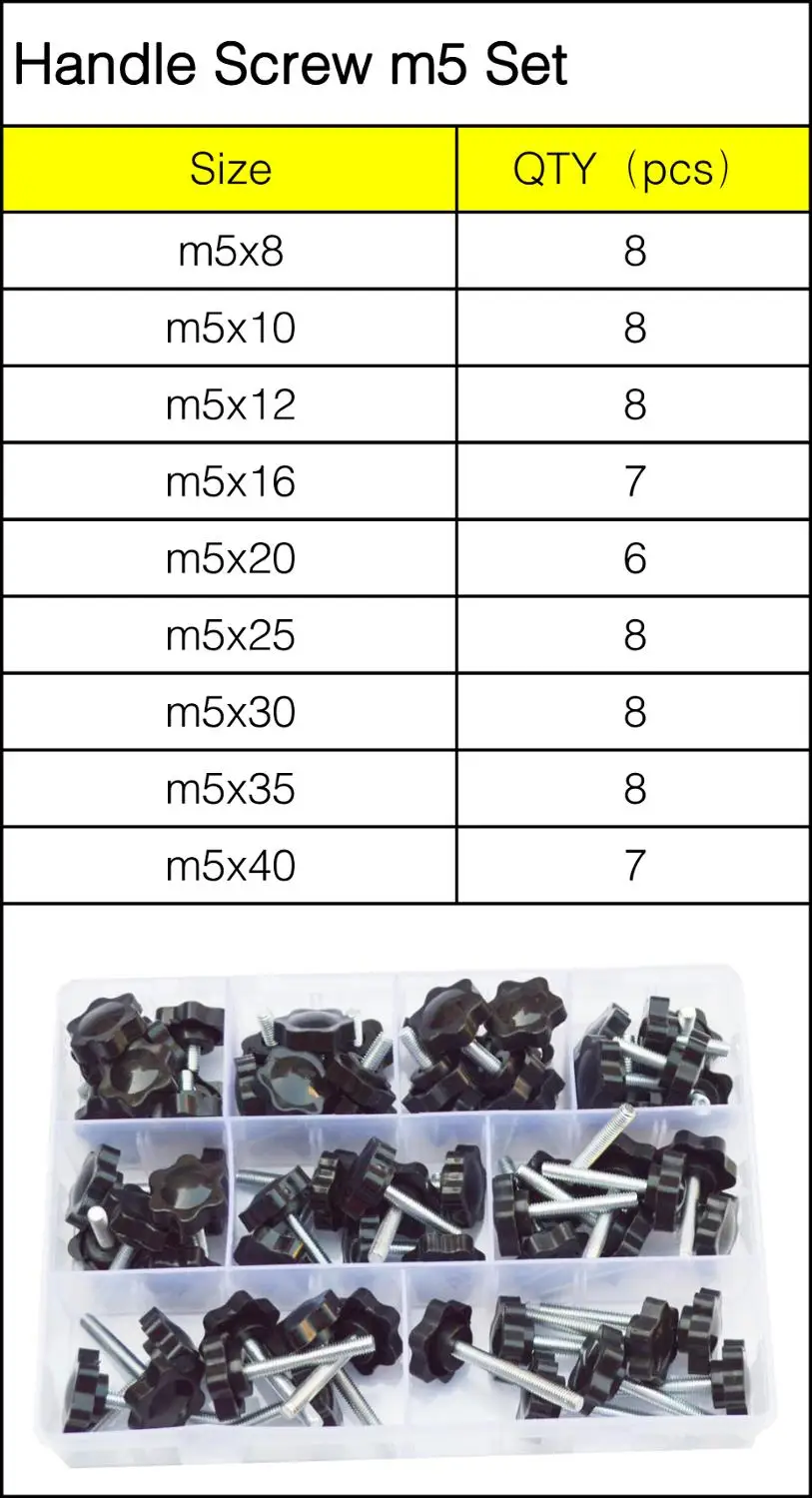 M5 M6 M8 Шестигранная головка зажимной винт метрические болты ручка пластик