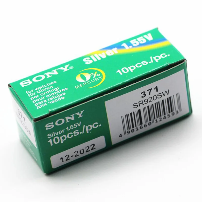 10 шт. SONY оригинальный 371 SR920SW 1 55 в таблетка из оксида серебра батарея 171 LR920 LR69 AG6 для