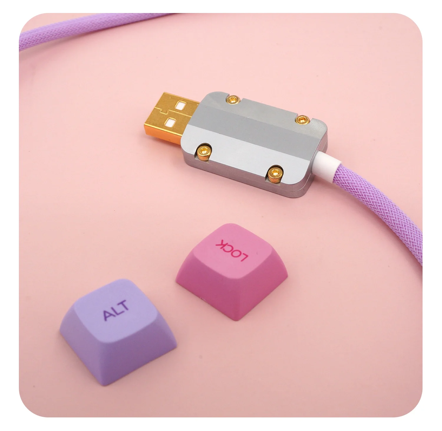 

GeekCable Handmade Customized Mechanical Keyboard Cable Data Cable for Leopold Theme Keycap Line Nana Colorway Multiple Plug