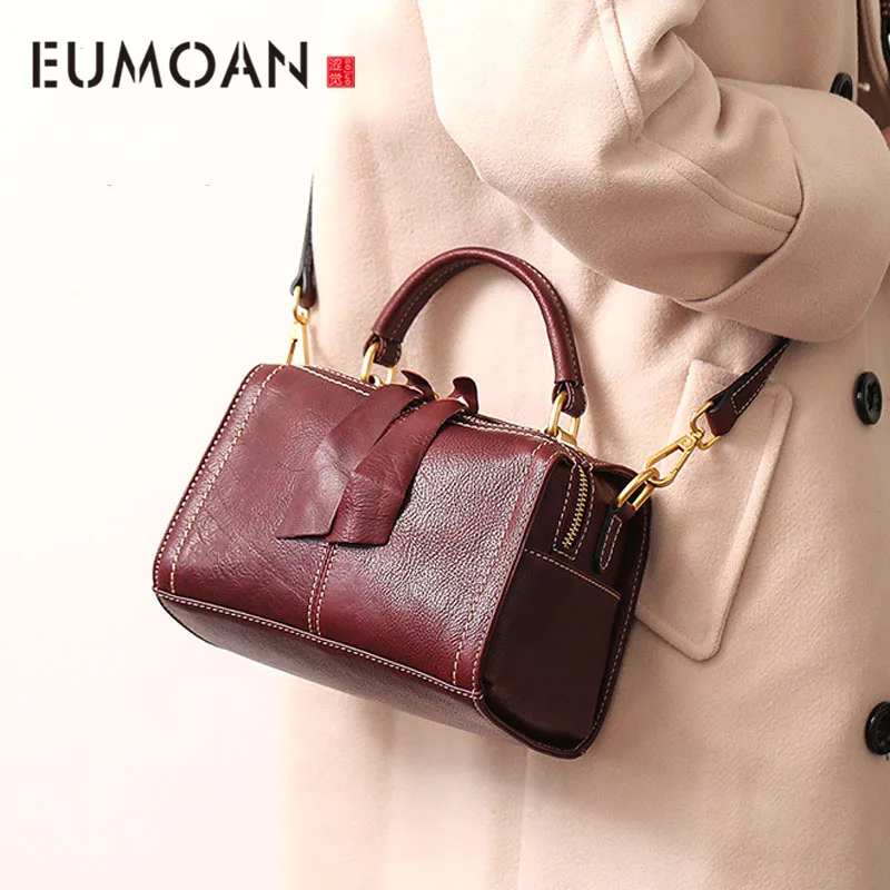 Кожаные сумки EUMOAN новая модная сумка через плечо в стиле ретро Маленькая кожаная