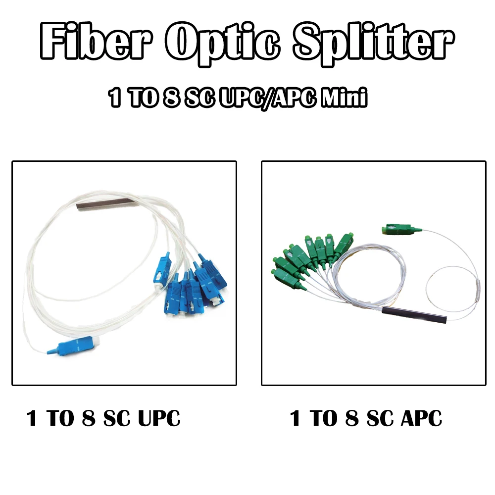 Мини Волоконно Оптический Сплиттер PLC SC UPC/APC 1X2 1X4 1X8 1X16 SM одномодовый 0 9 мм Длина 1
