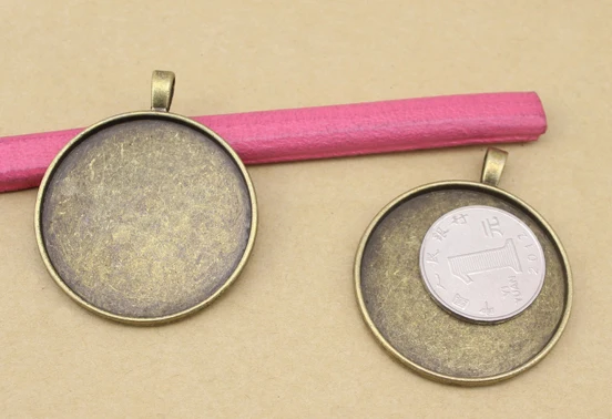 10 шт./лот древний красный пустой лоток Подвеска База подходит 40 мм круглый