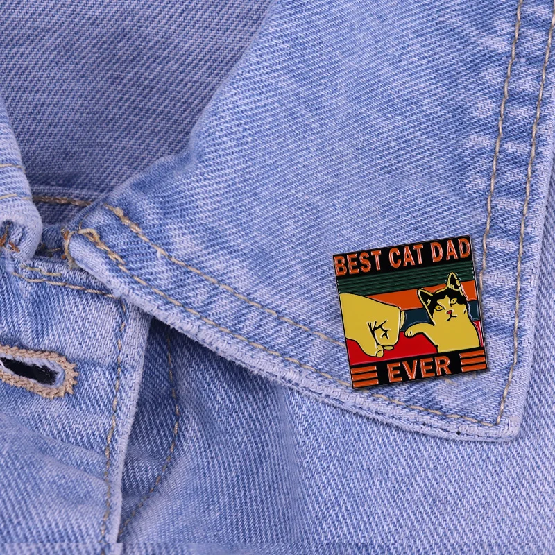 Funny Smudge Cat Daddy Father Day enamel Pin Kitten Meow Gift Humor birthdays Valentine's cat lover brooch | Украшения и
