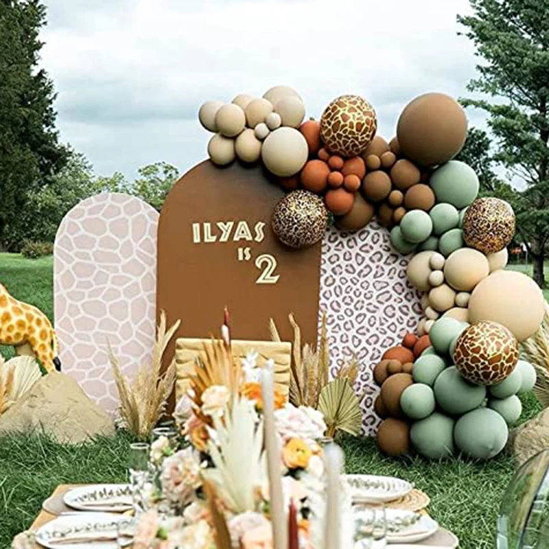 

108PCS Jungle Safari Party Balloon Garland Arch Kit Bean Green Coffee Balloons Baby Shower Birthday Party Decoration Supplies