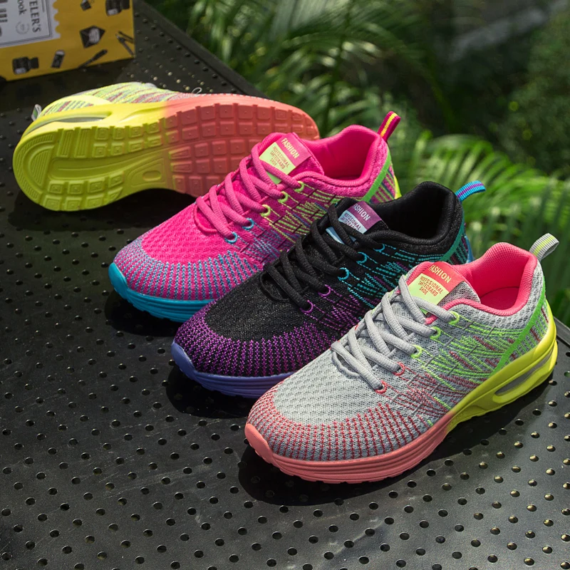 

2021 Fashion Autumn Sports Shoes Women Sneakers Female Running Shoes Breathable Lace-Up Jogging Student Casual Walking Footwear