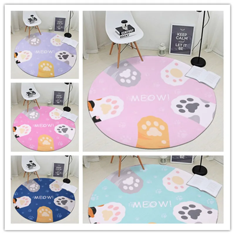 

Round Printed Carpet Kids Room Doormats Big Area Carpets For Living Room Rugs Bathroom Mats Kitchen Tapete Floor Rug Non-Slip