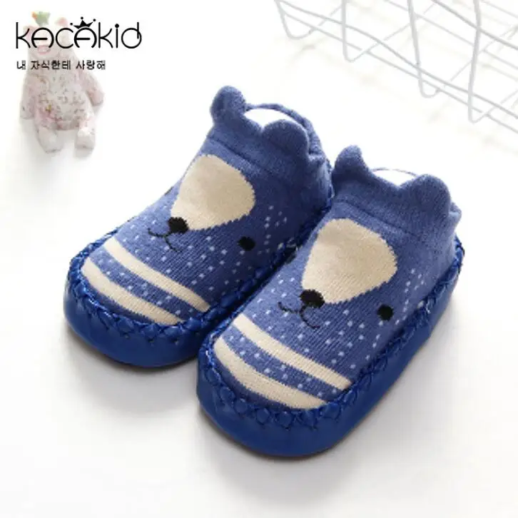 GZ1009 Navy Blue Новое поступление; носки-тапочки для малышей с героями мультфильмов; забавные носки для малышей; нескользящие носки-тапочки для мальчиков и девочек; GZ137 - Цвет: GZ1009 Navy Blue