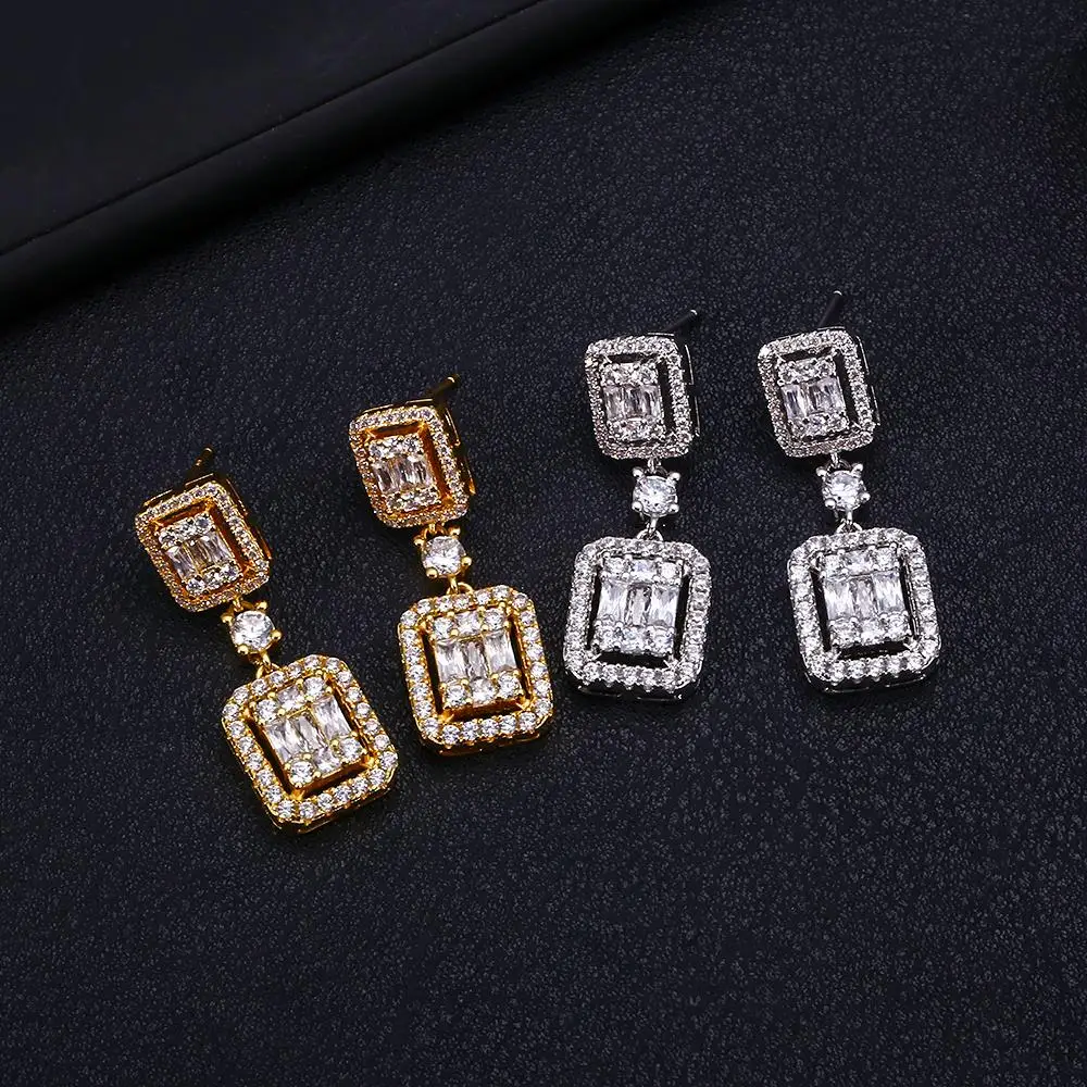 Модные роскошные квадратные Висячие серьги для женщин женские с искусственным