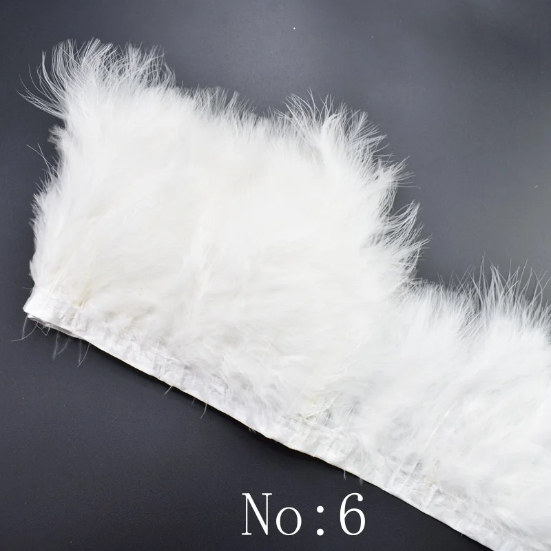 width13-18cm 1 м/лот, белые страусиные перья, отделка, бахрома, перья петуха, лента для рукоделия, швейная одежда, свадебные украшения - Цвет: width13-18cm