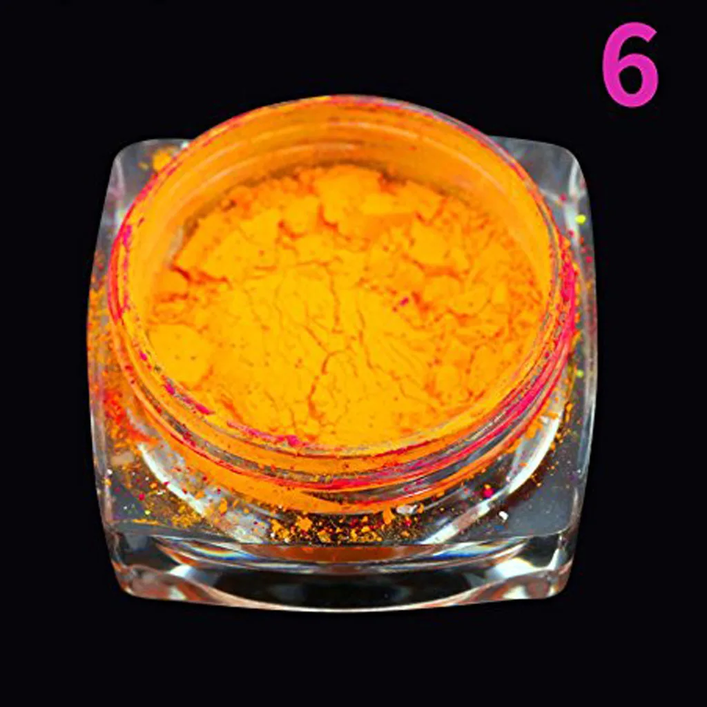 Неоновый пигмент для ногтей погружная пудра Пыль блеск градиентный Радужный