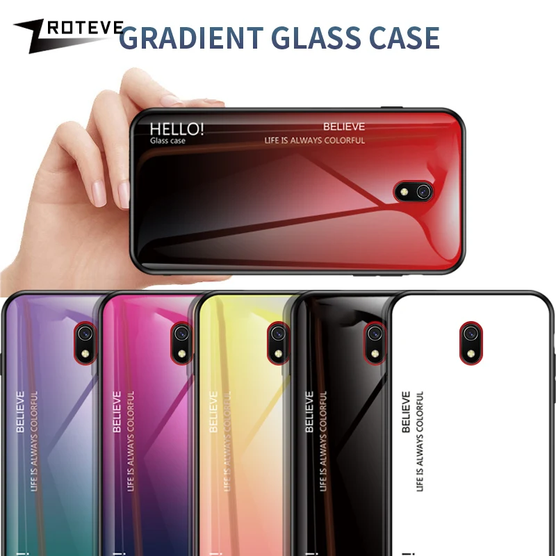 ZROTEVE чехол для Xiaomi Redmi 8 Pro стеклянная задняя крышка 8A силиконовый закаленное