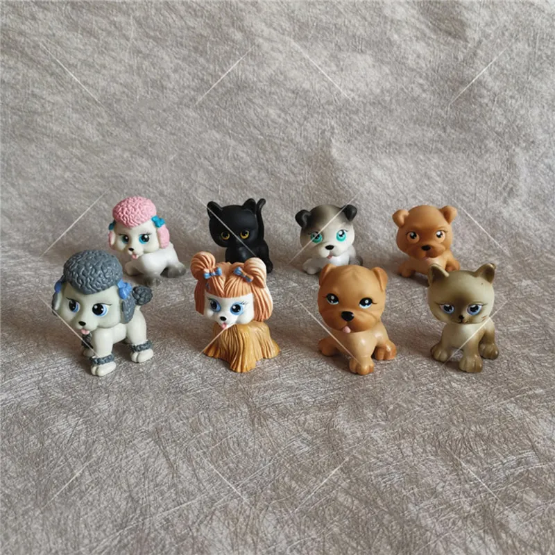 4 шт./лот аниме мультфильм собака Лапа щенок Пудель модель Фигурка кошка kawaii милый
