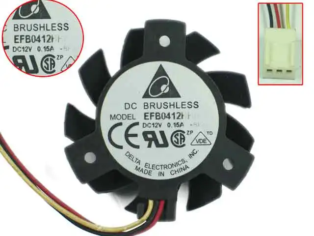 Delta Electronics EFB0412HHA BP33 DC 12V 0.15A Круглый Вентилятор для сервера|round fan|server fandc fan 12v |