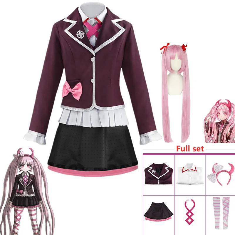 

Another Episode Utsugi Kotoko Cosplay Costumes Full Set Zentai Danganronpa School Girl Short skirt Clothing Uniform