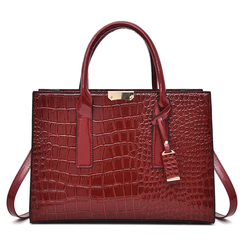 

Хит продаж, новинка, роскошные дамские сумочки с крокодиловым узором, женские сумки, дизайнерская модная вместительная женская сумка-мессе...