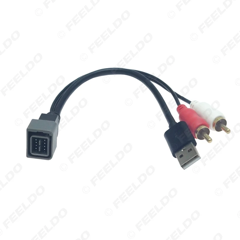Автомобильный 2-RCA штекер USB A RCA адаптер аудио преобразователь AUX кабель для Nissan Cube