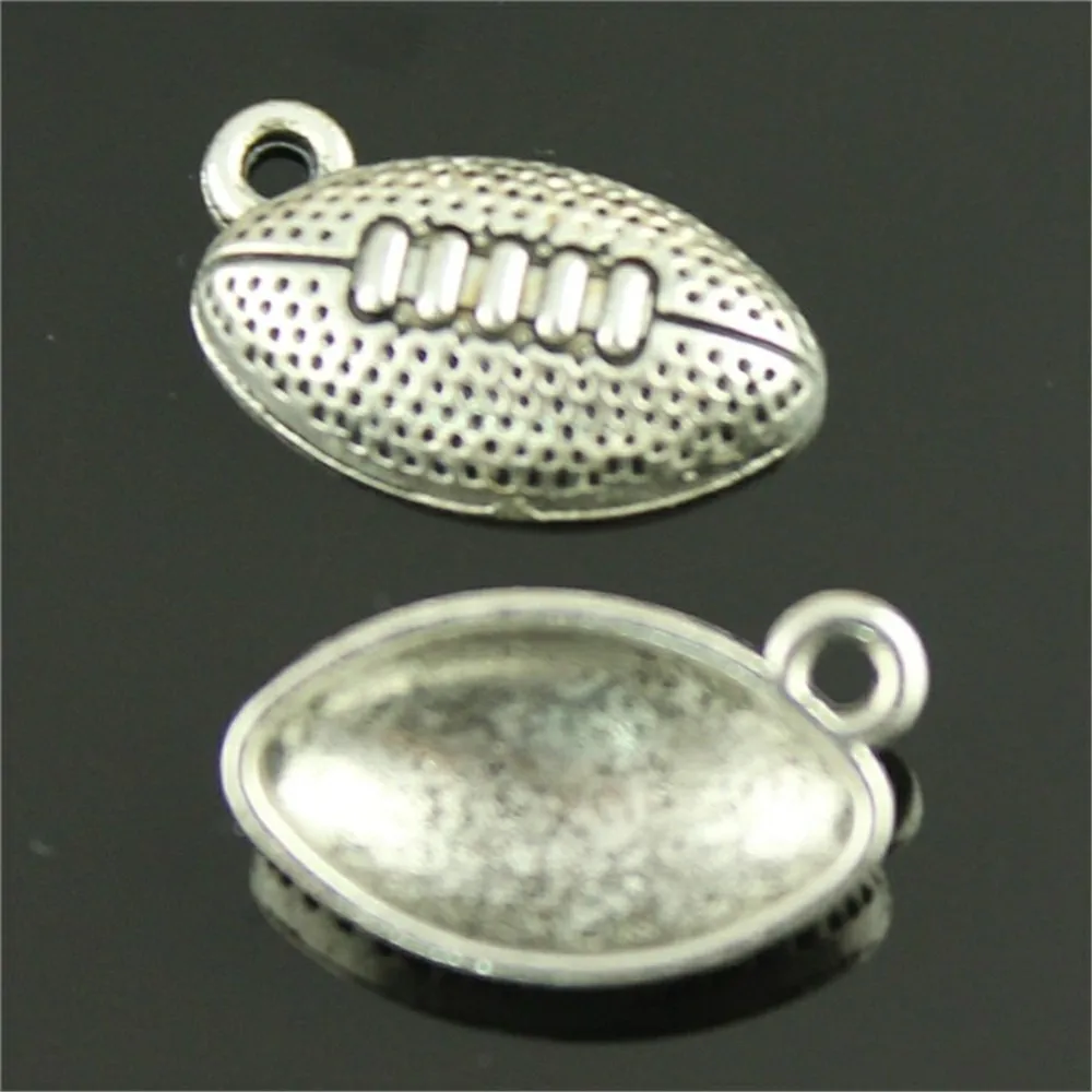 30 шт. 3 вида цветов античный серебряный цвет футбольный Шарм американский футбол