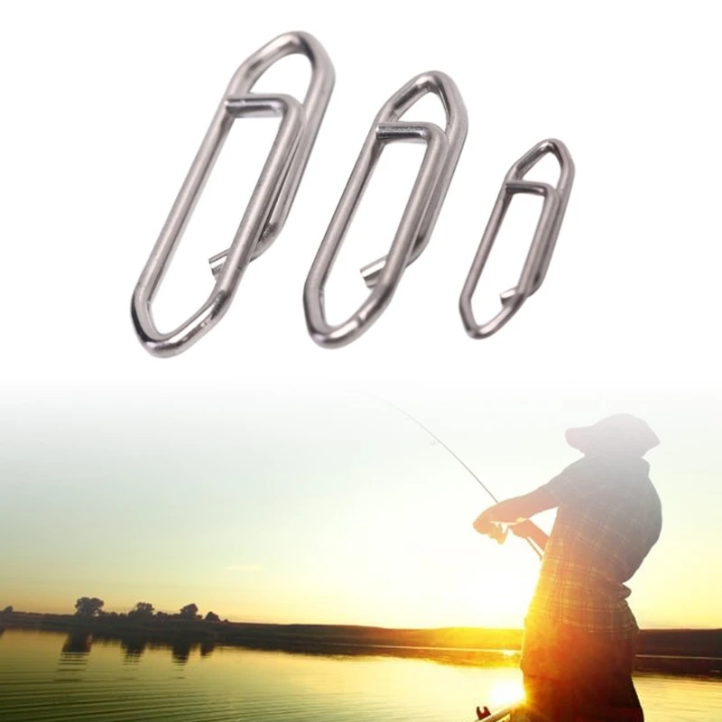 

50 Pcs Powerful Stainless Steel Fishing Fast Link Clips Lock Snaps Quick Lure Change Connector for Freshwater Saltwater Tackle