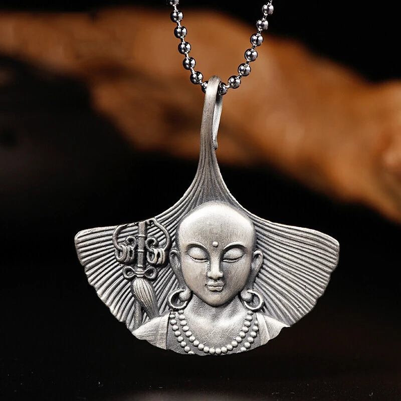 Цепочка с подвеской в виде листика гинкго из серебра 100% пробы | Украшения и