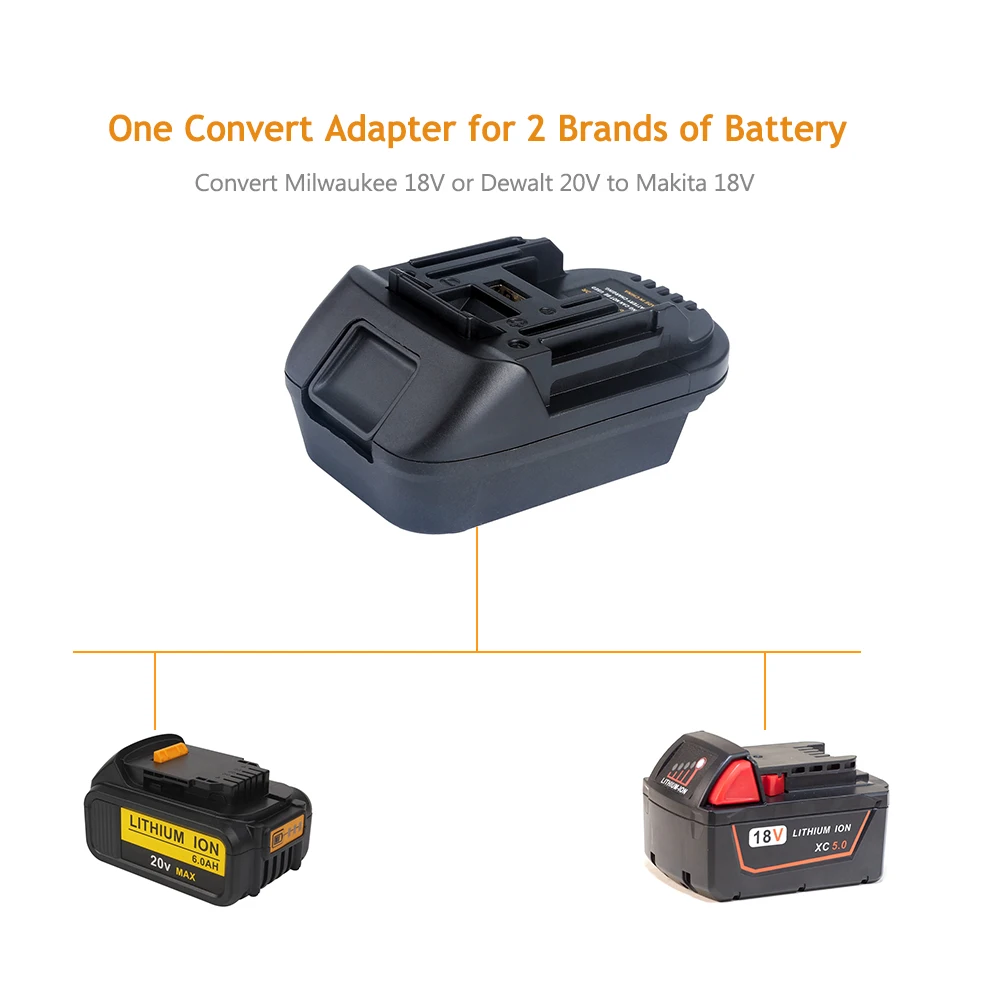 DM18M адаптер преобразователя батареи для Milwaukee 18V или Dewalt 20V литий-ионный аккумулятор преобразует в Makita 18V литий-ионный аккумулятор