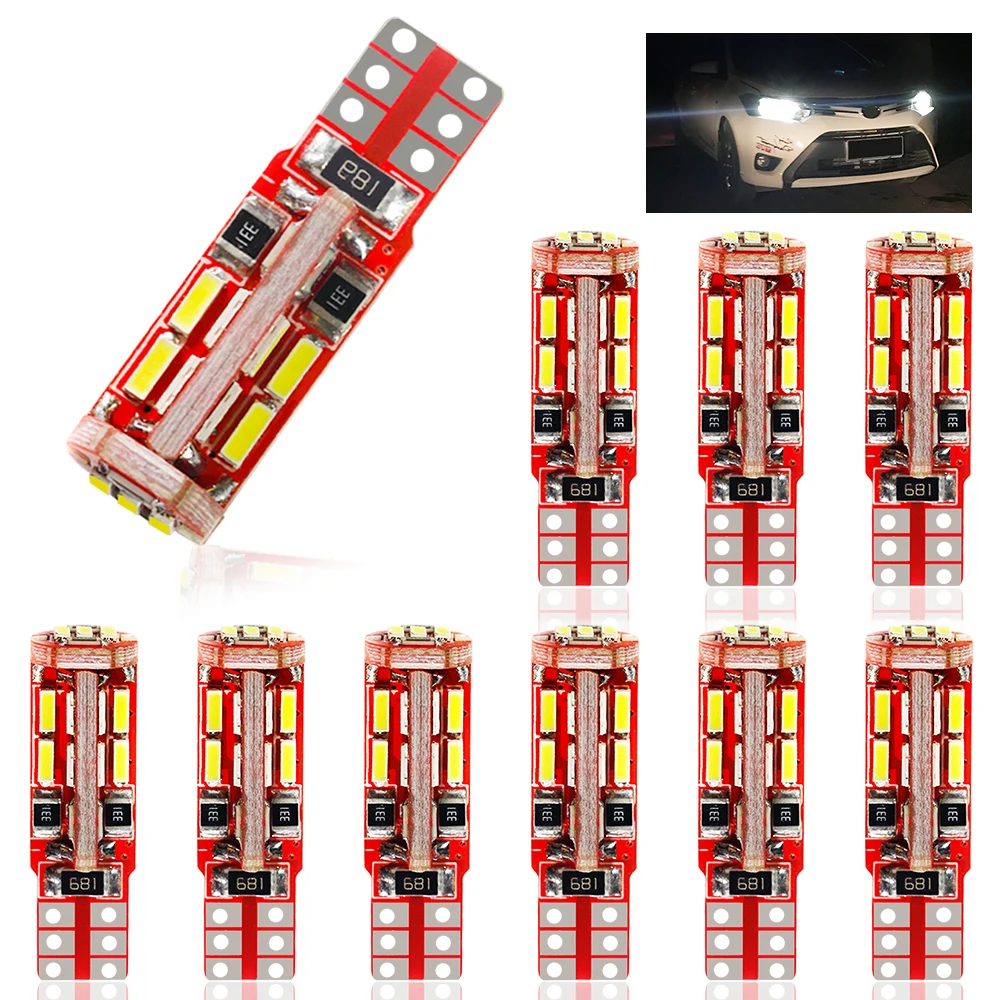 

10Pcs T10 w5w led canbus 19led Auto Bulb Light Part Accessory Load Resistor Bulbs Light 4014 SMD LED T10 19SMD Canbus Error Free