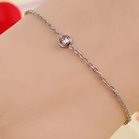 fashion tiny women anklet stainless steel chain anklet silver color round clear rhinestone jewelry 23cm9 48 long 1 piece