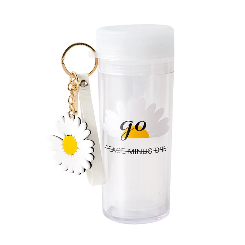 

1pc Daisy Portable Cup Plastic Cup Water Cup In Hand Female Small Gift