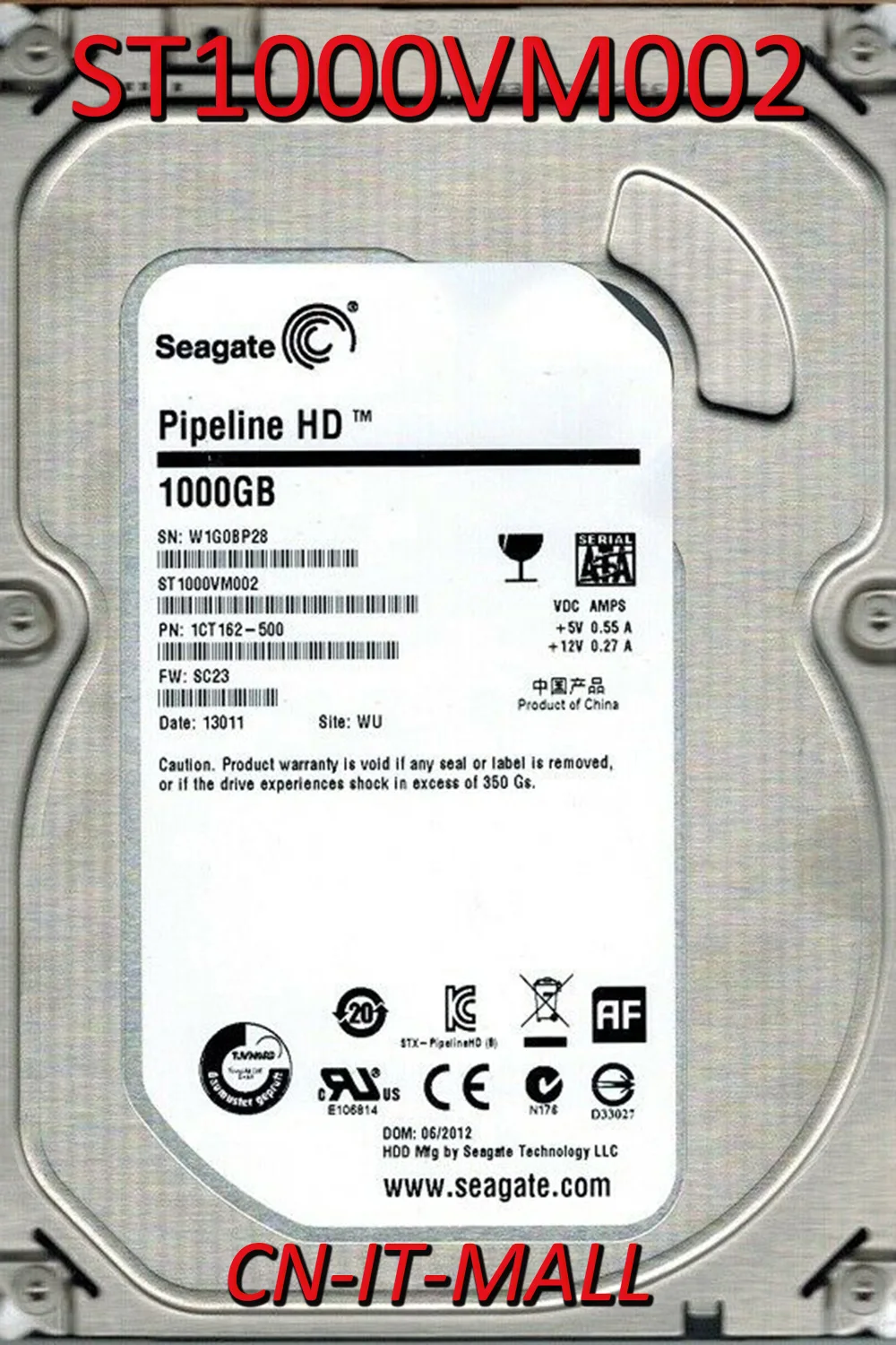 

Seagate Video ST1000VM002 1TB 5900 RPM 64MB Cache SATA 6.0Gb/s 3.5" Internal Hard Drive