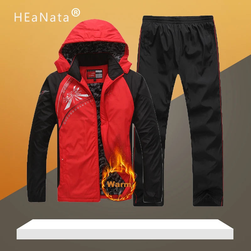 Бархатные спортивные костюмы для мужчин зимняя спортивная одежда теплое