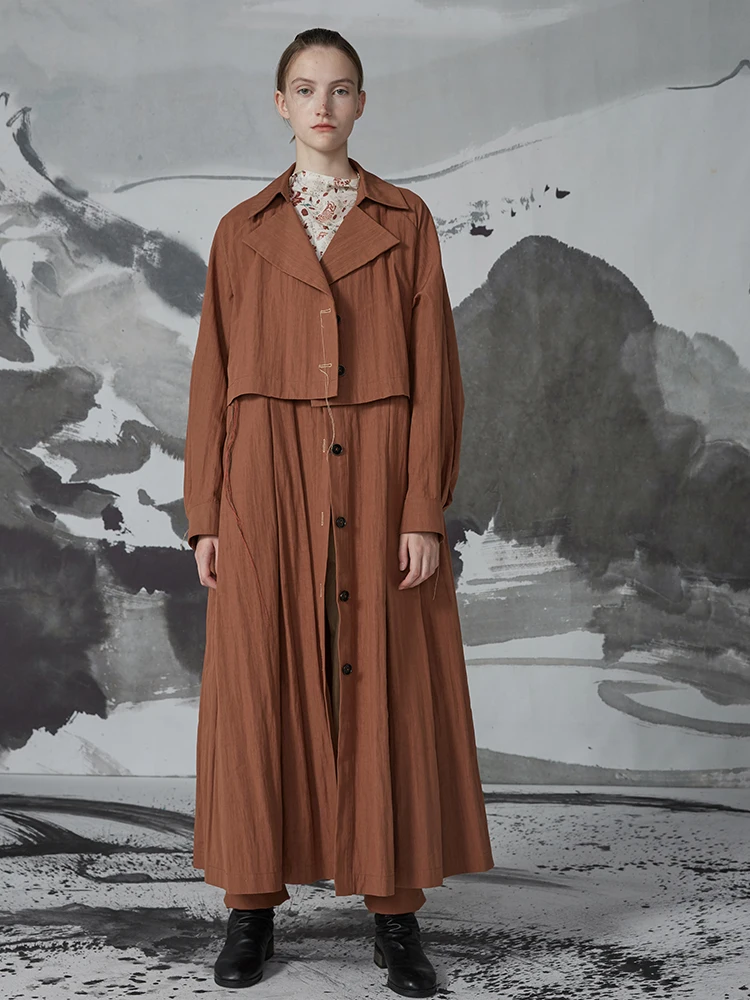 

IRINACH07 Fall Winter 2019 New Collection oversize long two way detachable trench coat women