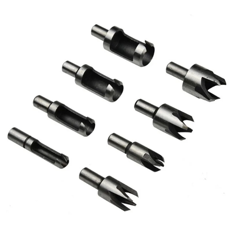 

8Pcs Barrel Cork Drill Bit Set Wood Plug Cutter Drill Cutting Tool Drill Bit Set Bored Hole Tenon Drills Woodwork Tools