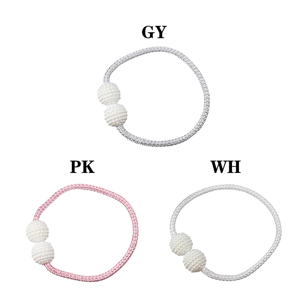 

Practical curtain magnet buckle Light luxury living room curtain strap tie rope thick rope pearl curtain magnetic buckle
