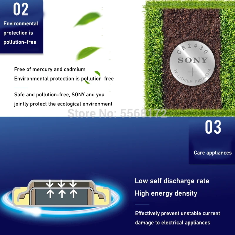 Оригинальный кнопочный Аккумулятор SONY CR2430 30 шт./лот 3 в литиевые батареи CR 2430 для